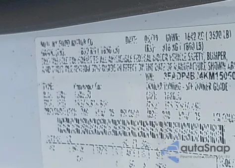 2019 Ford Fiesta Se from USA, damaged, VIN 3FADP4BJ4KM150502